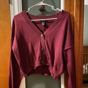 Forever 21 Women's Burgundy Cardigan